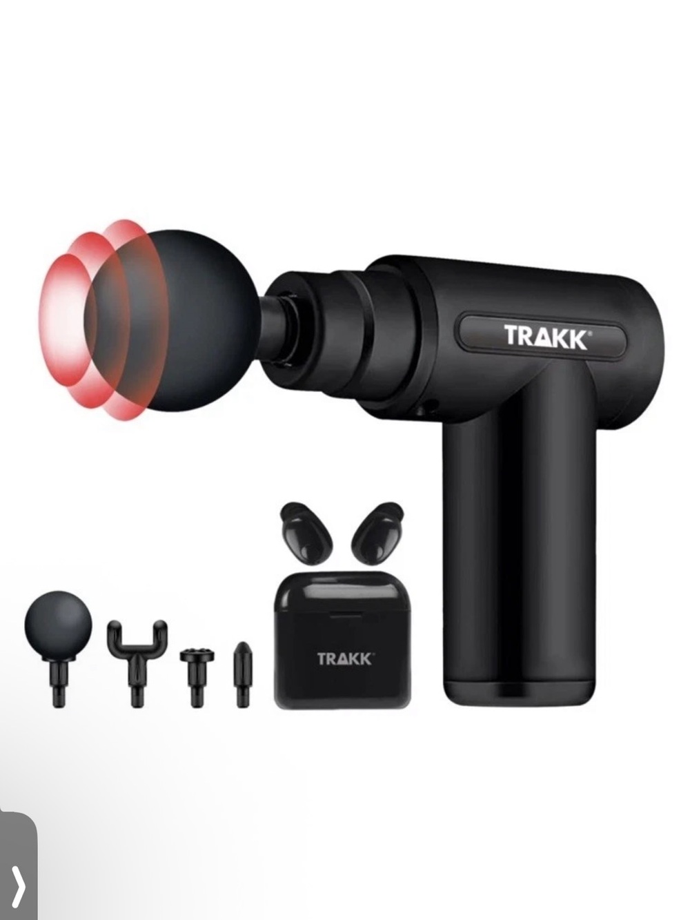 New NIB TRAKK Handheld Compact Massage Gun w Earbuds — $169